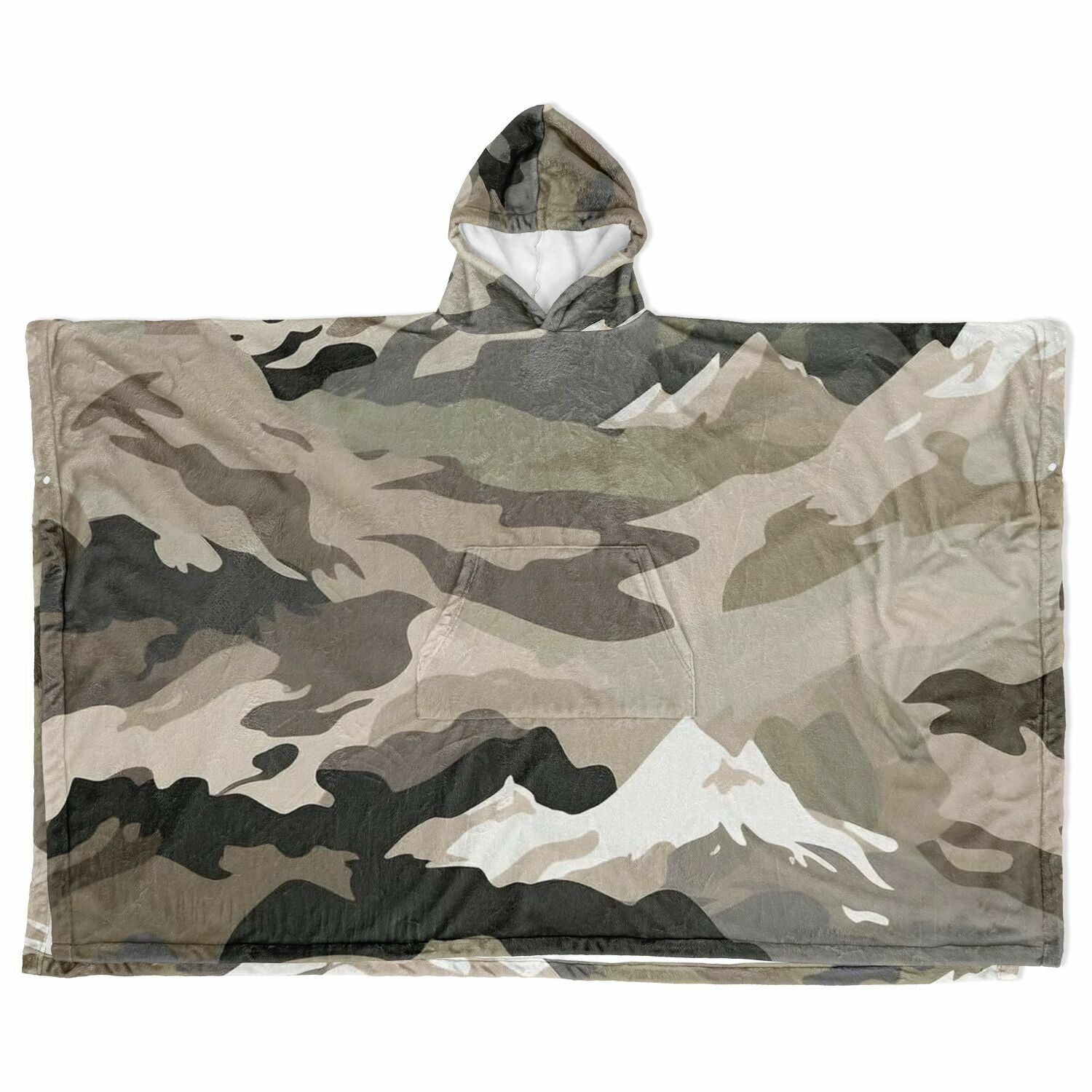 Army Camouflage Pattern, Flannel Blanket Poncho