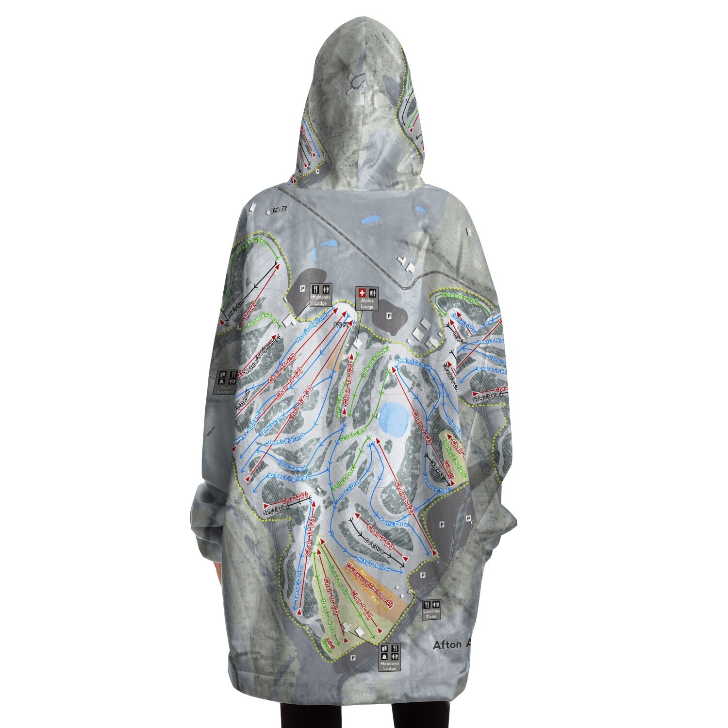 Afton Alps, Minnesota Ski Trail Map - Snug Hoodie