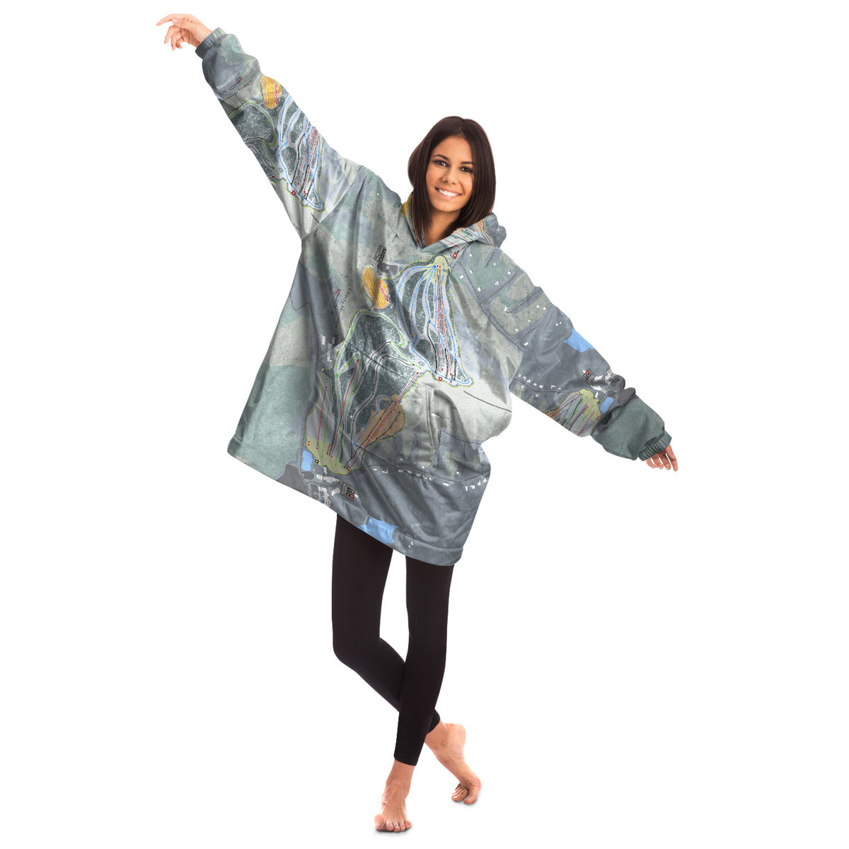 Liberty Mountain, Pennsylvania Ski Trail Map Snug Hoodie