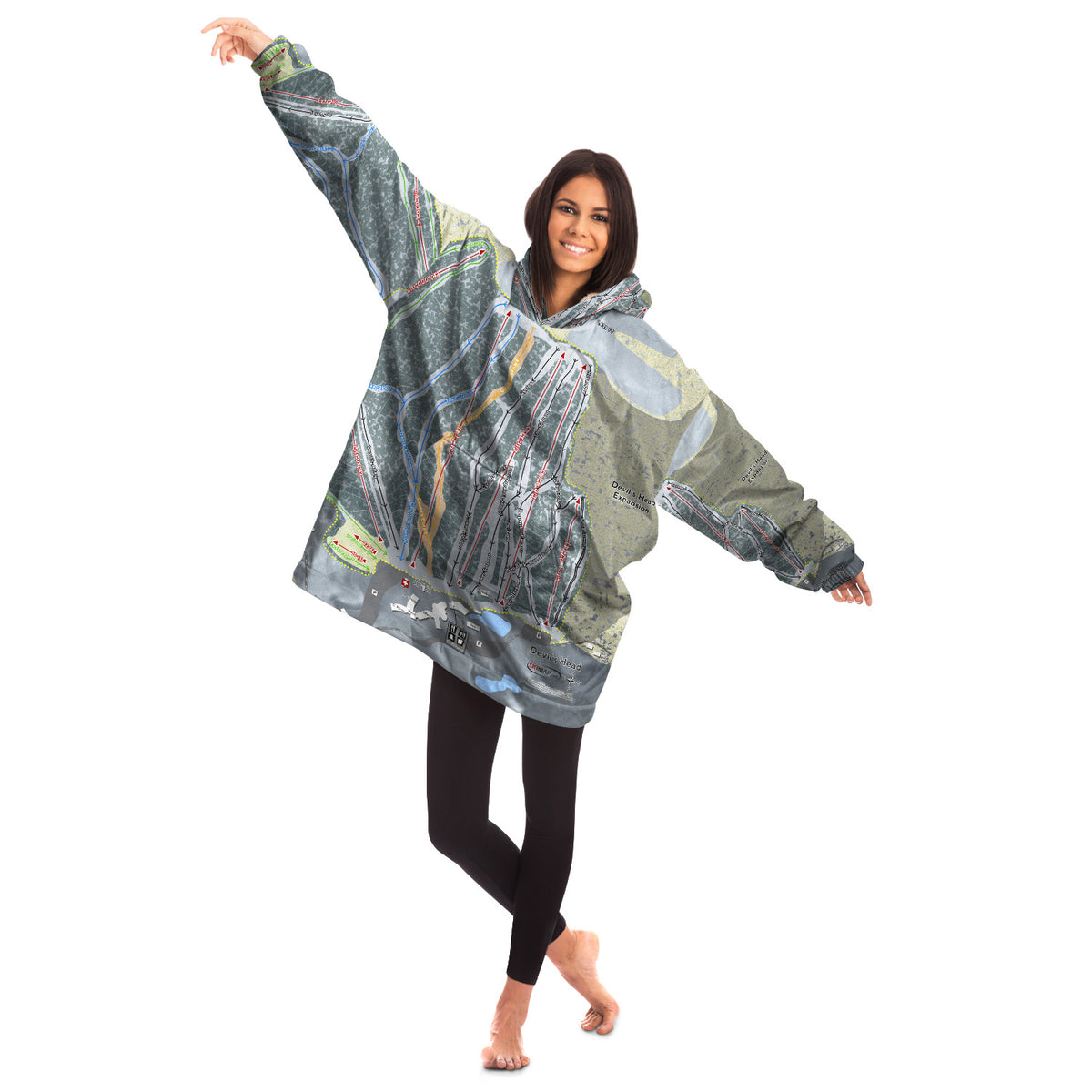 Devil's Head, Wisconsin Ski Trail Map - Snug Hoodie