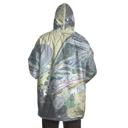 Pine Mountain, Michigan Ski Trail Map Snug Hoodie - Powderaddicts