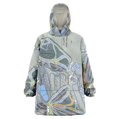 Hidden Valley, Missouri Ski Trail Map Snug Hoodie - Powderaddicts