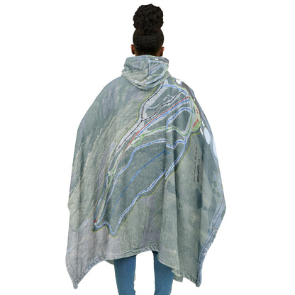 Dartmouth Skiway, New Hampshire Ski Resort Map Flannel Blanket Poncho