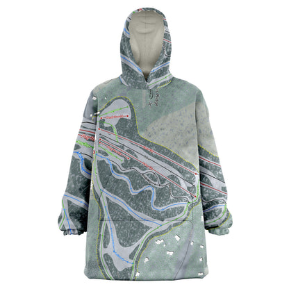 Otis Ridge, Massachusetts Ski Trail Map Snug Hoodie
