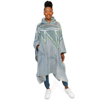 Denton Hill, Pennsylvania Ski Resort Map Flannel Blanket Poncho