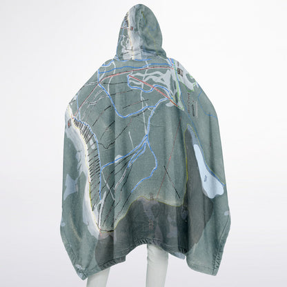 Wolf Creek, Colorado Ski Resort Map Flannel Blanket Poncho
