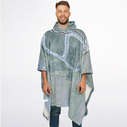 Lyndon Outing Club, Vermont Ski Resort Map Flannel Blanket Poncho