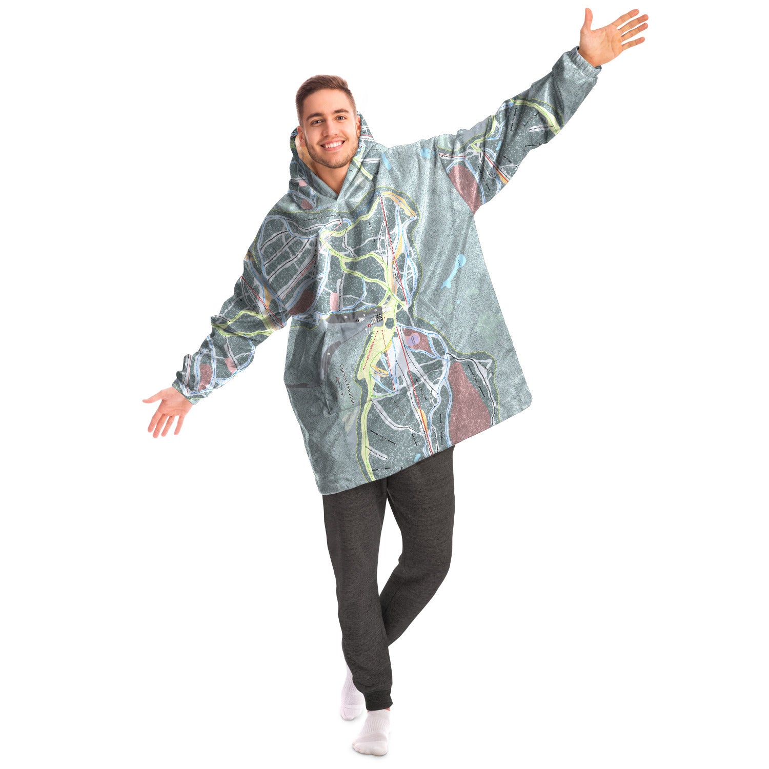 Cypress Mountain, British Columbia Ski Trail Map Snug Hoodie