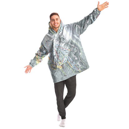 Mt. Hood Meadows, Oregon Ski Trail Map - Snug Hoodie - Powderaddicts