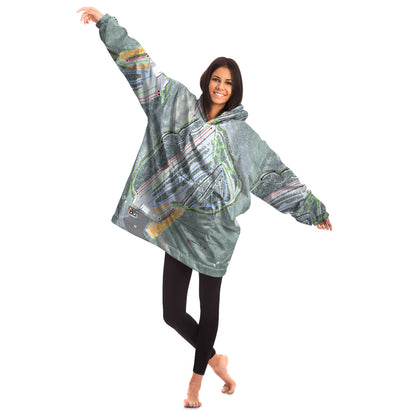 Hermon Mountain, Maine Ski Trail Map - Snug Hoodie - Powderaddicts