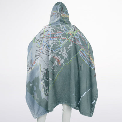 Lake Loiuse, Alberta Ski Resort Map Flannel Blanket Poncho