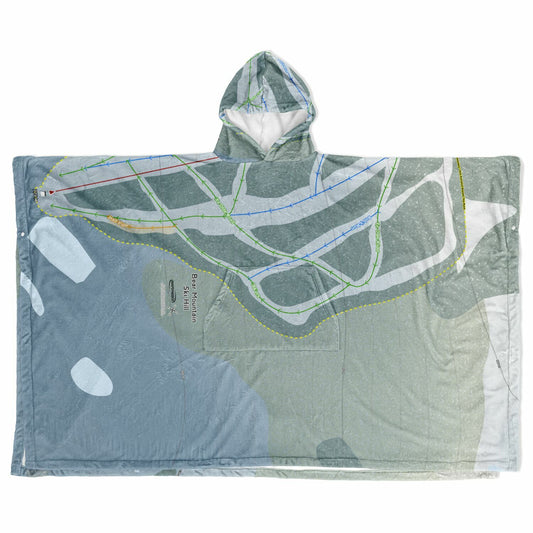 Bear Mountain Ski Hill, British Columbia Ski Resort Map Flannel Blanket Poncho