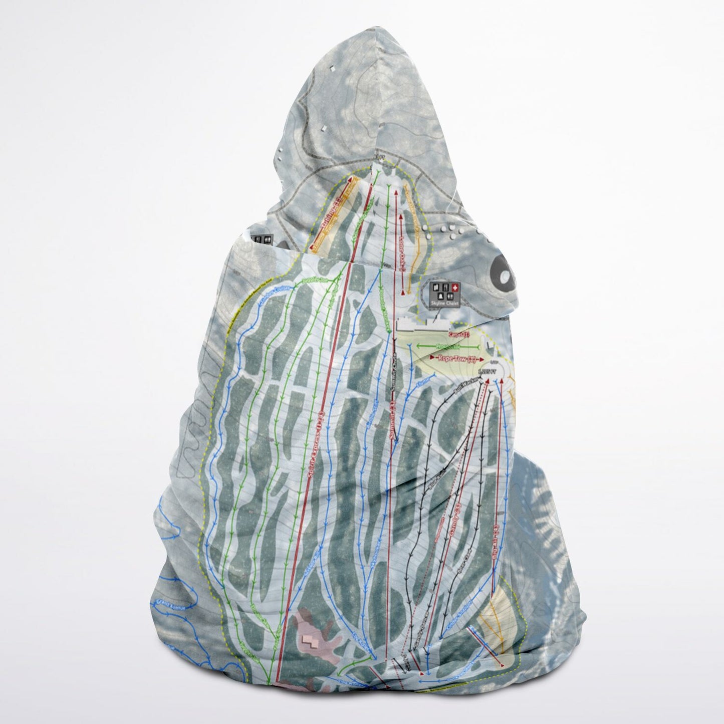 Spirit Mountain, Minnesota Ski Trail Map - Youth Hooded Blanket - Powderaddicts