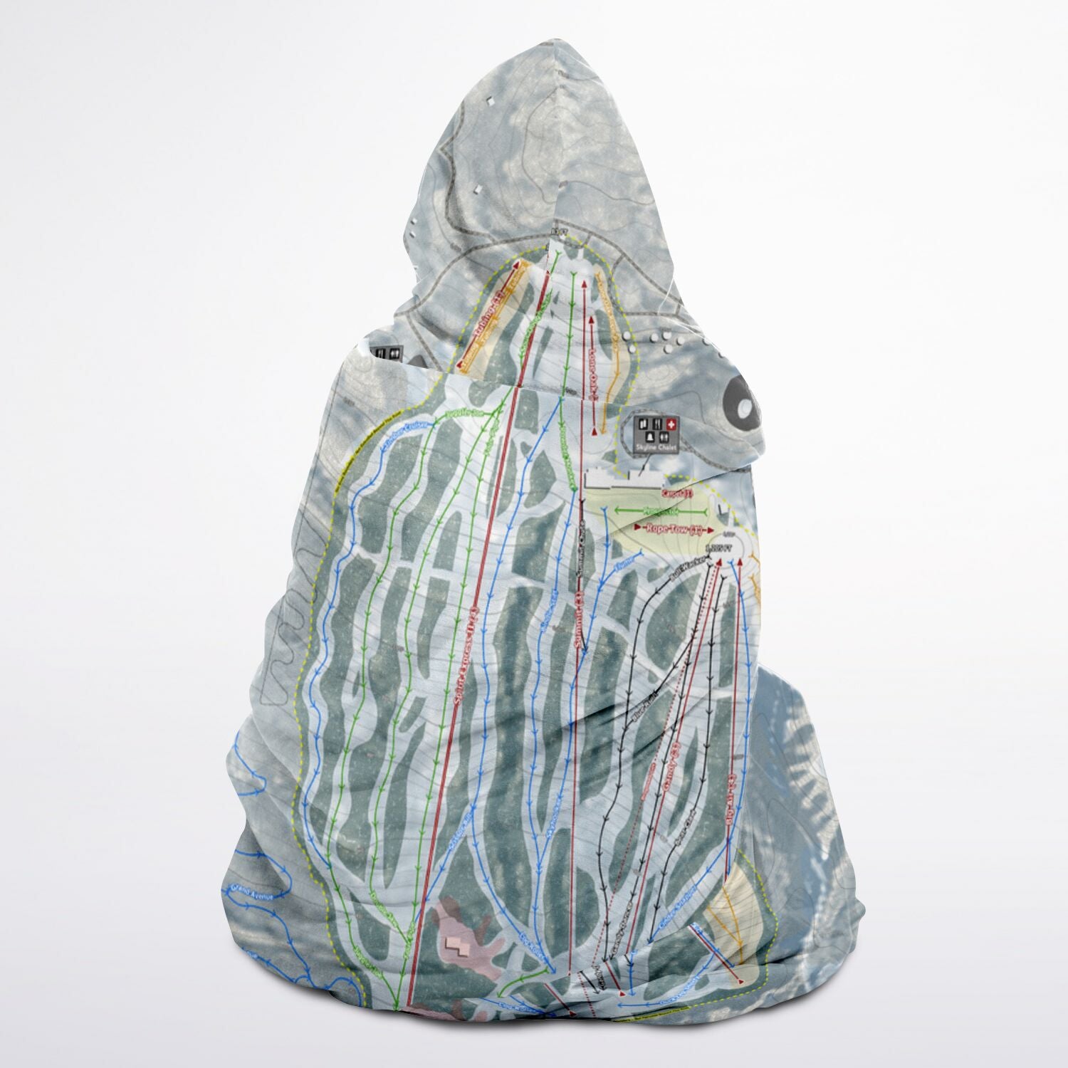 Spirit Mountain, Minnesota Ski Trail Map - Youth Hooded Blanket - Powderaddicts