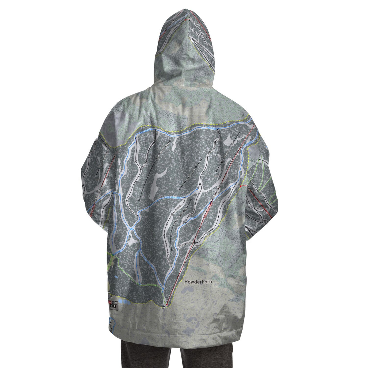 Powderhorn, Colorado Ski Trail Map - Snug Hoodie