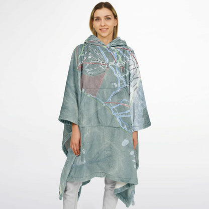 Keystone, Colorado Ski Resort Map Flannel Blanket Poncho