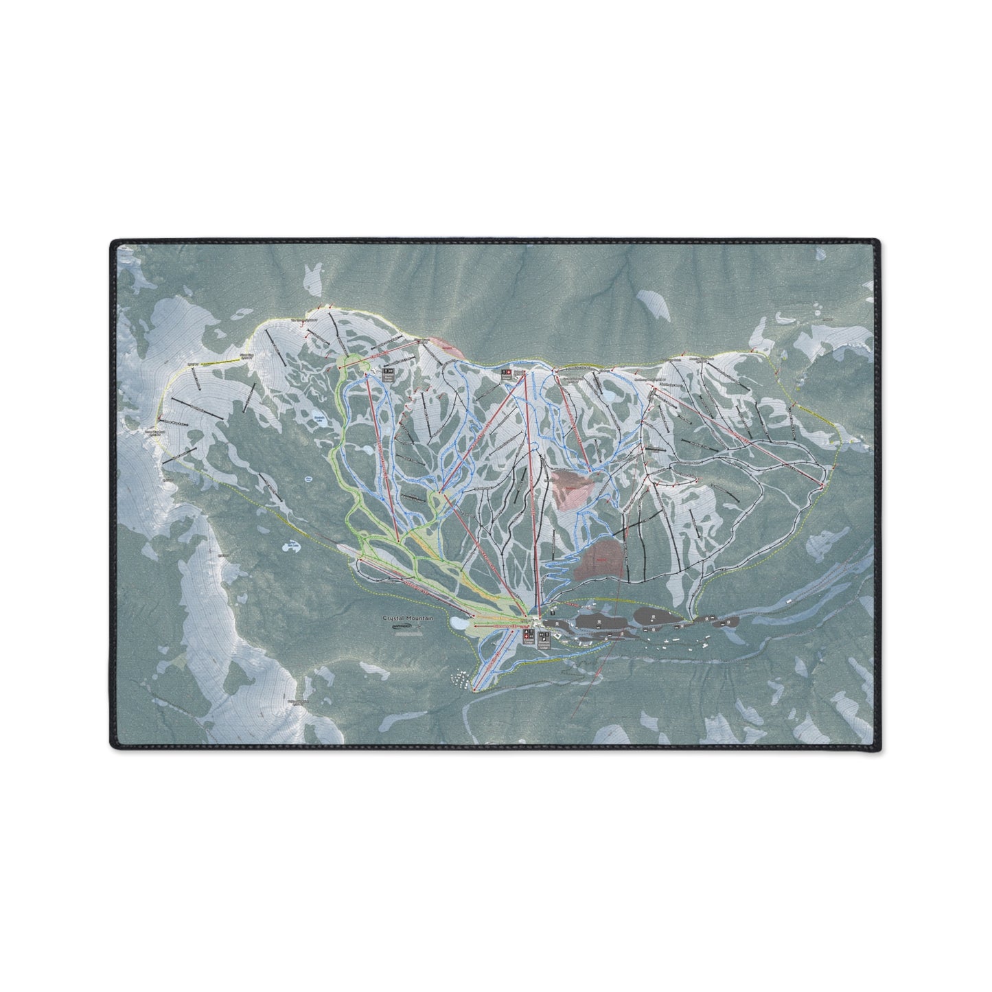 Crystal Mountain, Washington Ski Resort Map Heavy Duty Floor Mat