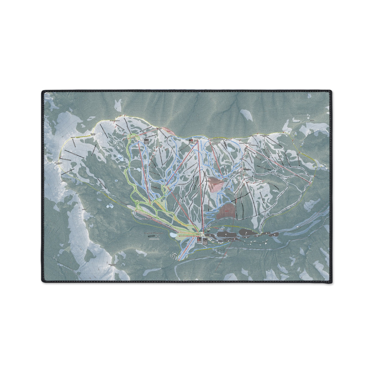 Crystal Mountain, Washington Ski Resort Map Heavy Duty Floor Mat