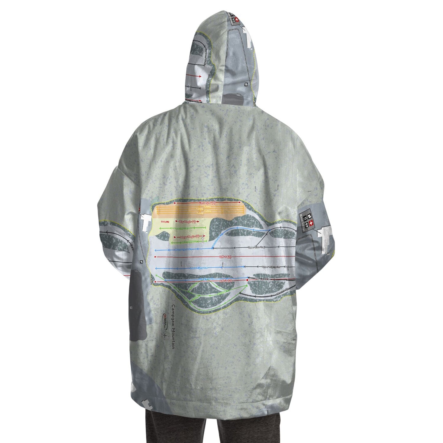 Campgaw Mountain, New Jersey  Ski Trail Map - Snug Hoodie