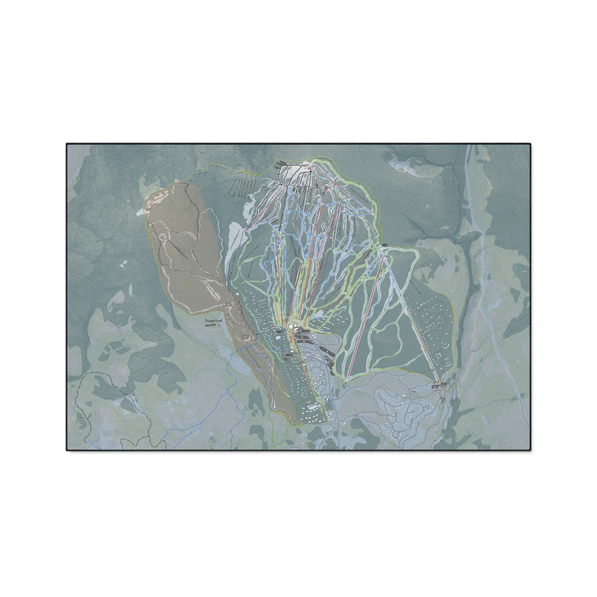 Sugarloaf, Maine Ski Resort Map Heavy Duty Floor Mat