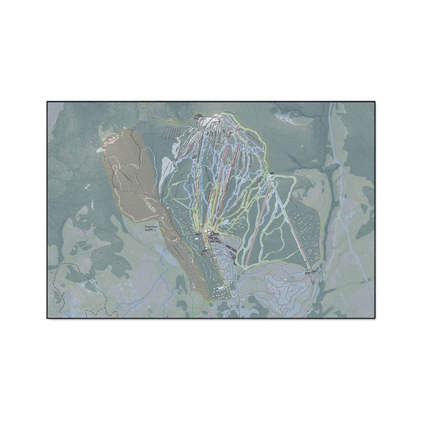 Sugarloaf, Maine Ski Resort Map Heavy Duty Floor Mat