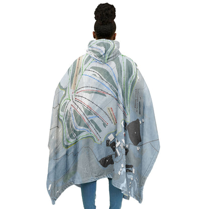 Shanty Creek Schuss Mountain, Michigan Ski Resort Map Flannel Blanket Poncho
