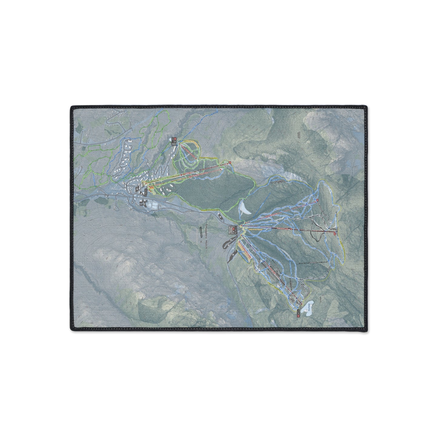 Smugglers Notch, Vermont Ski Resort Map Heavy Duty Floor Mat