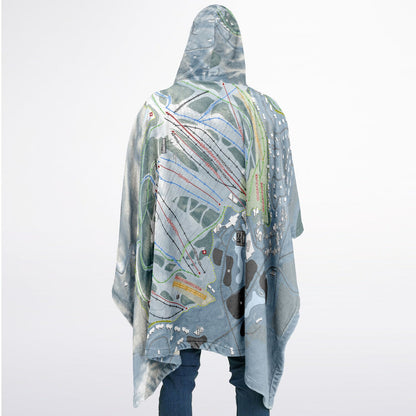 Boyne Mountain, Michigan Ski Resort Map Flannel Blanket Poncho