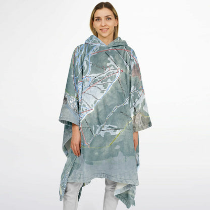 Solitude, Utah Ski Resort Map Flannel Blanket Poncho