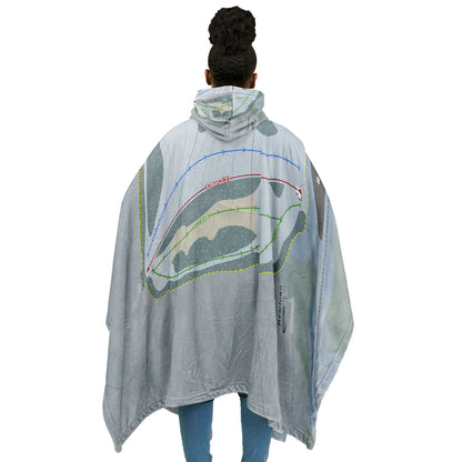 Beartown, New York Ski Resort Map Flannel Blanket Poncho