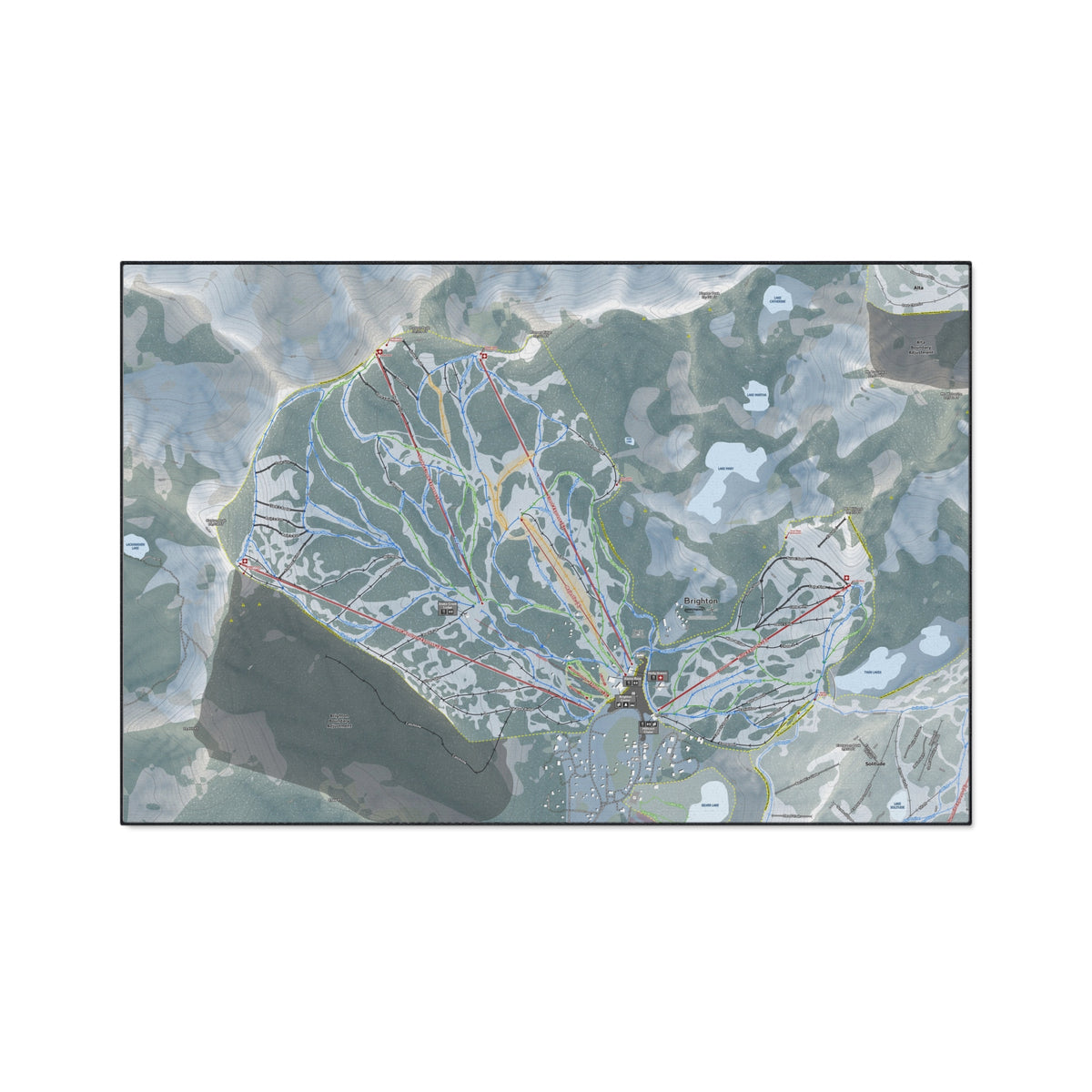 Brighton, Utah Ski Resort Map Heavy Duty Floor Mat