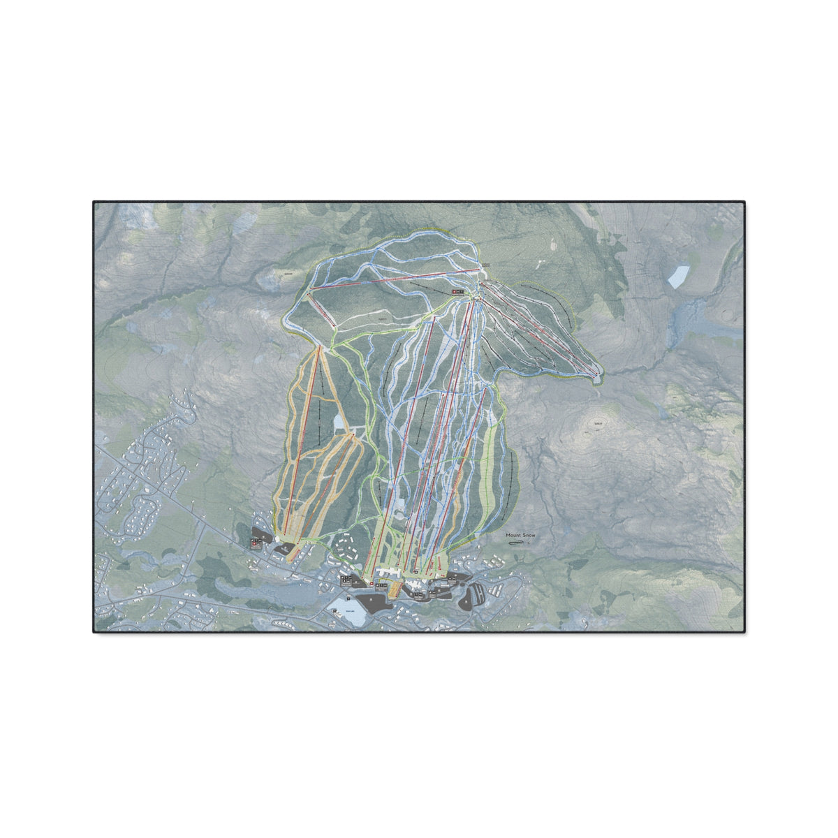 Mount Snow, Vermont Ski Resort Map Heavy Duty Floor Mat