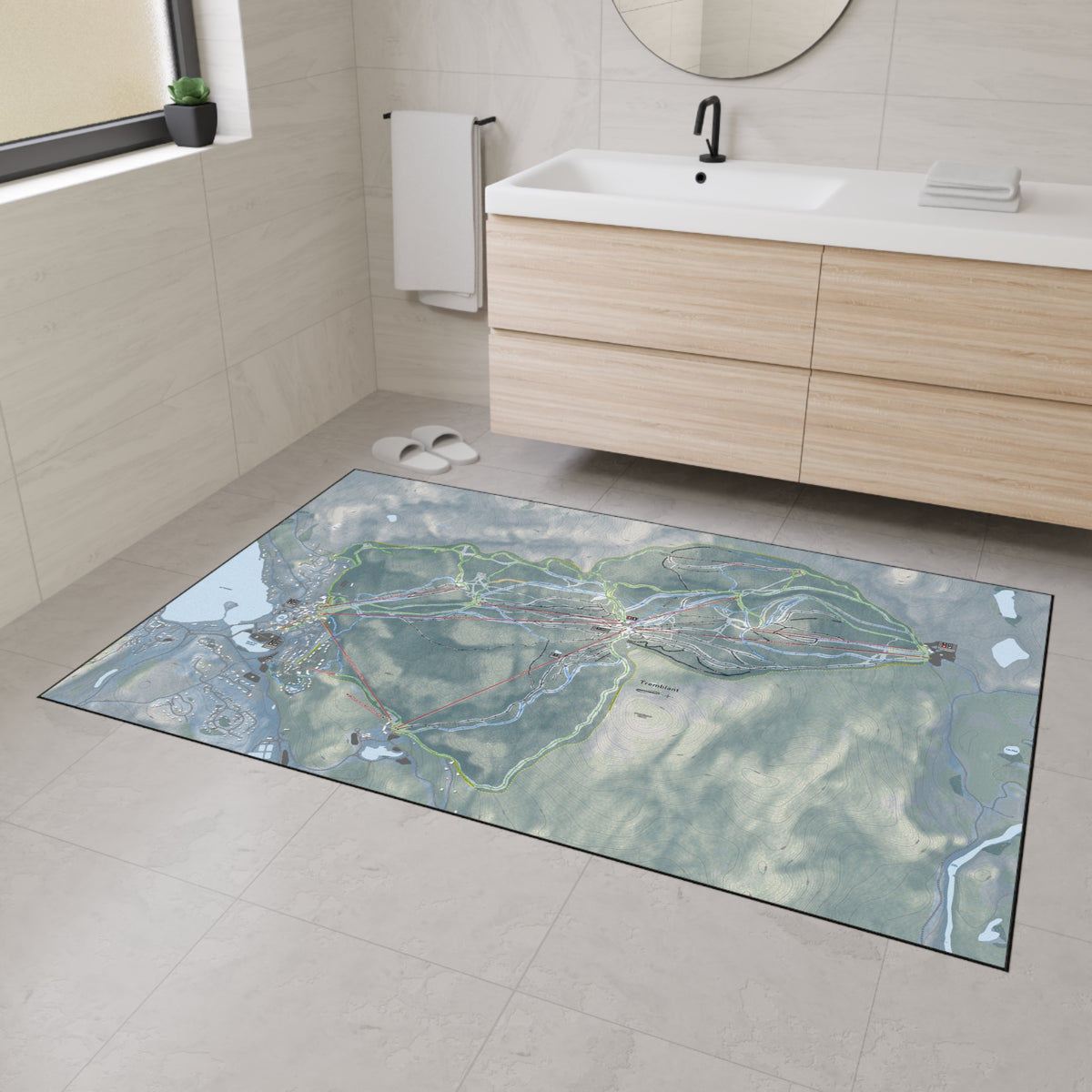 Tremblant, Quebec Ski Resort Map Heavy Duty Floor Mat