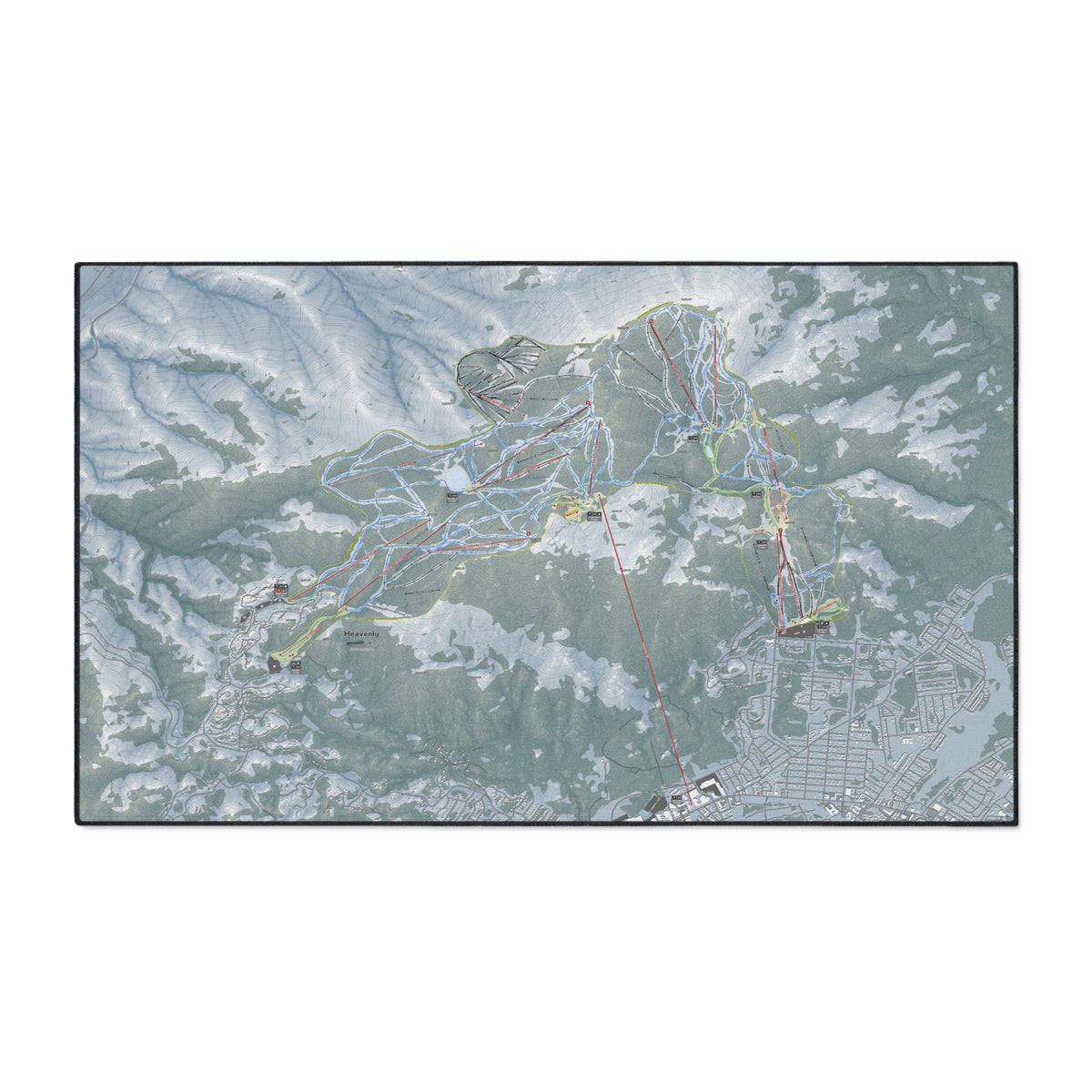 Heavenly, Nevada Ski Resort Map Heavy Duty Floor Mat