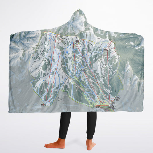 Snowbasin, Utah Ski Trail Map - Youth Hooded Blanket