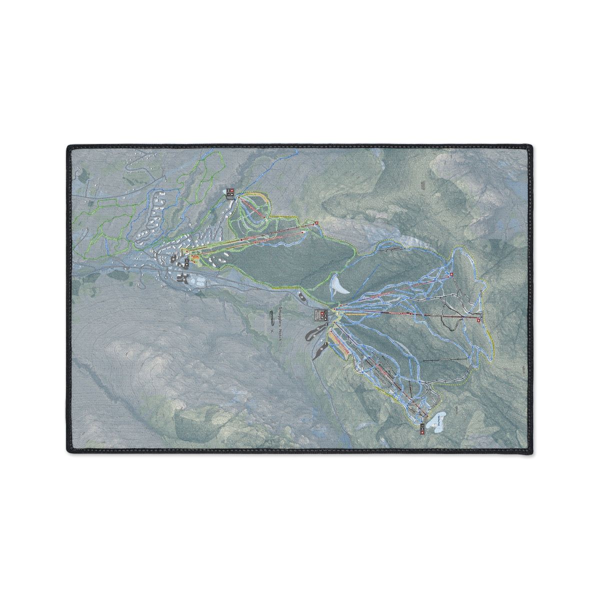 Smugglers Notch, Vermont Ski Resort Map Heavy Duty Floor Mat