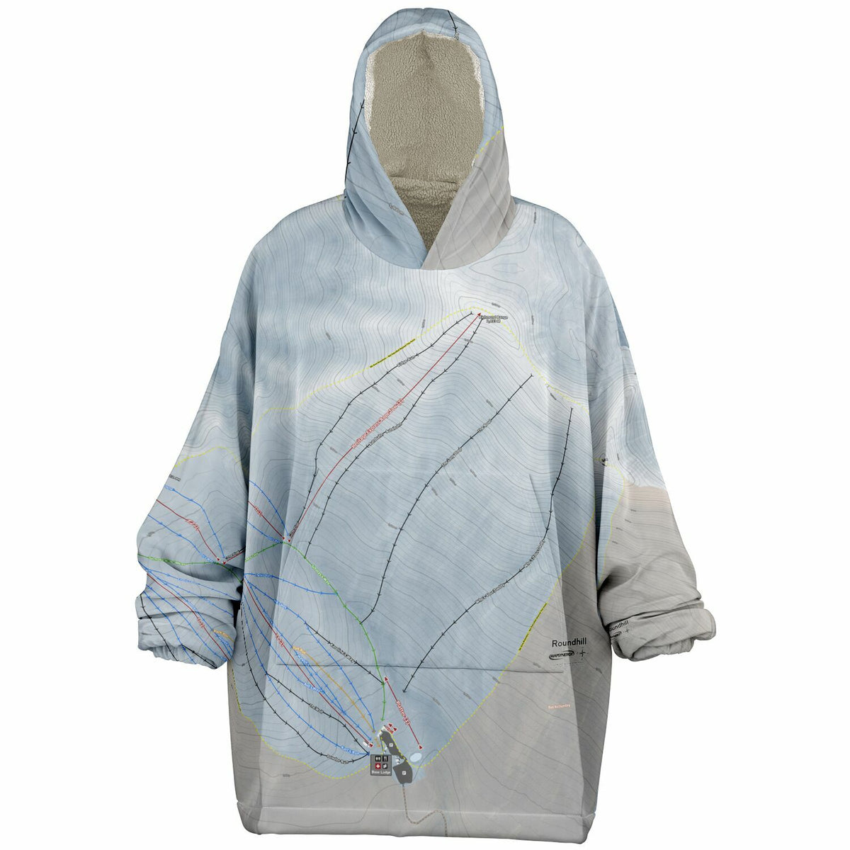 Roundhill, New Zealand Ski Trail Map - Snug Hoodie