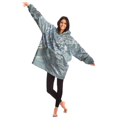 Mission Ridge, Washington Ski Trail Map - Snug Hoodie - Powderaddicts