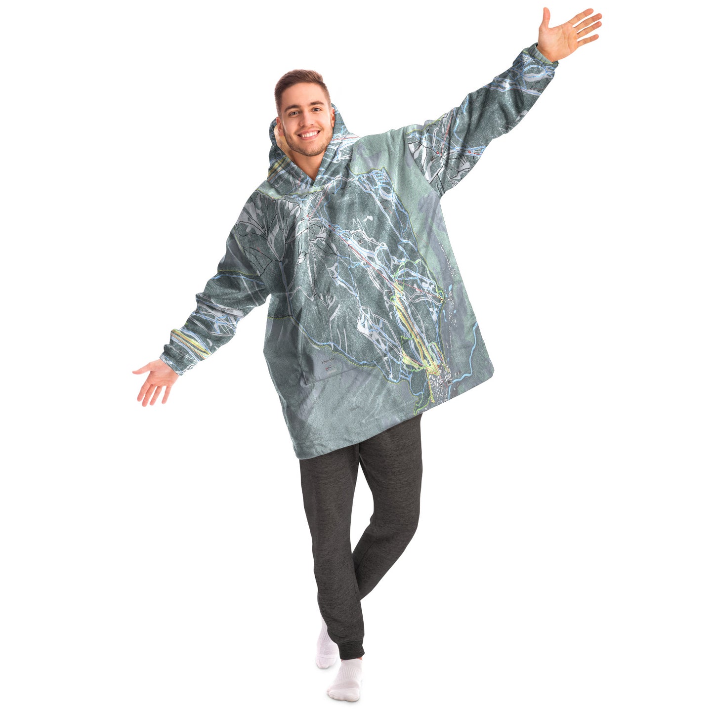 Panorama, British Columbia Ski Trail Map - Snug Hoodie - Powderaddicts