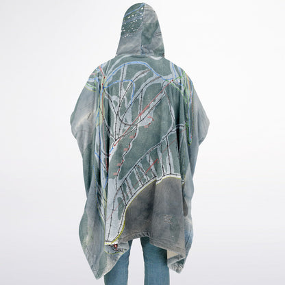 Sundance, Utah Ski Resort Map Flannel Blanket Poncho
