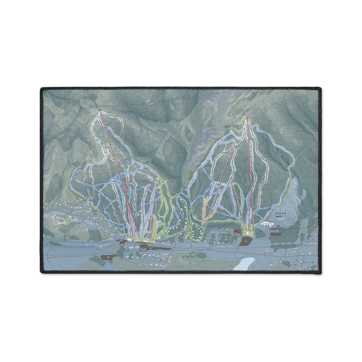 Attitash Mountain, New Hampshire Ski Resort Map Heavy Duty Floor Mat