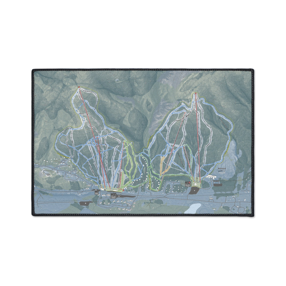 Attitash Mountain, New Hampshire Ski Resort Map Heavy Duty Floor Mat