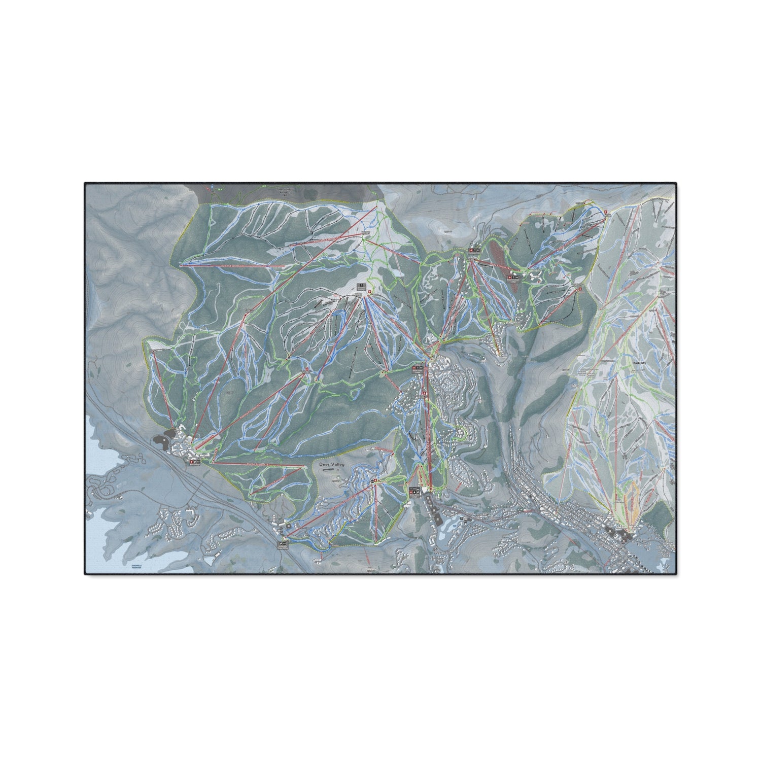 Deer Valley, Utah Ski Resort Map Heavy Duty Floor Mat