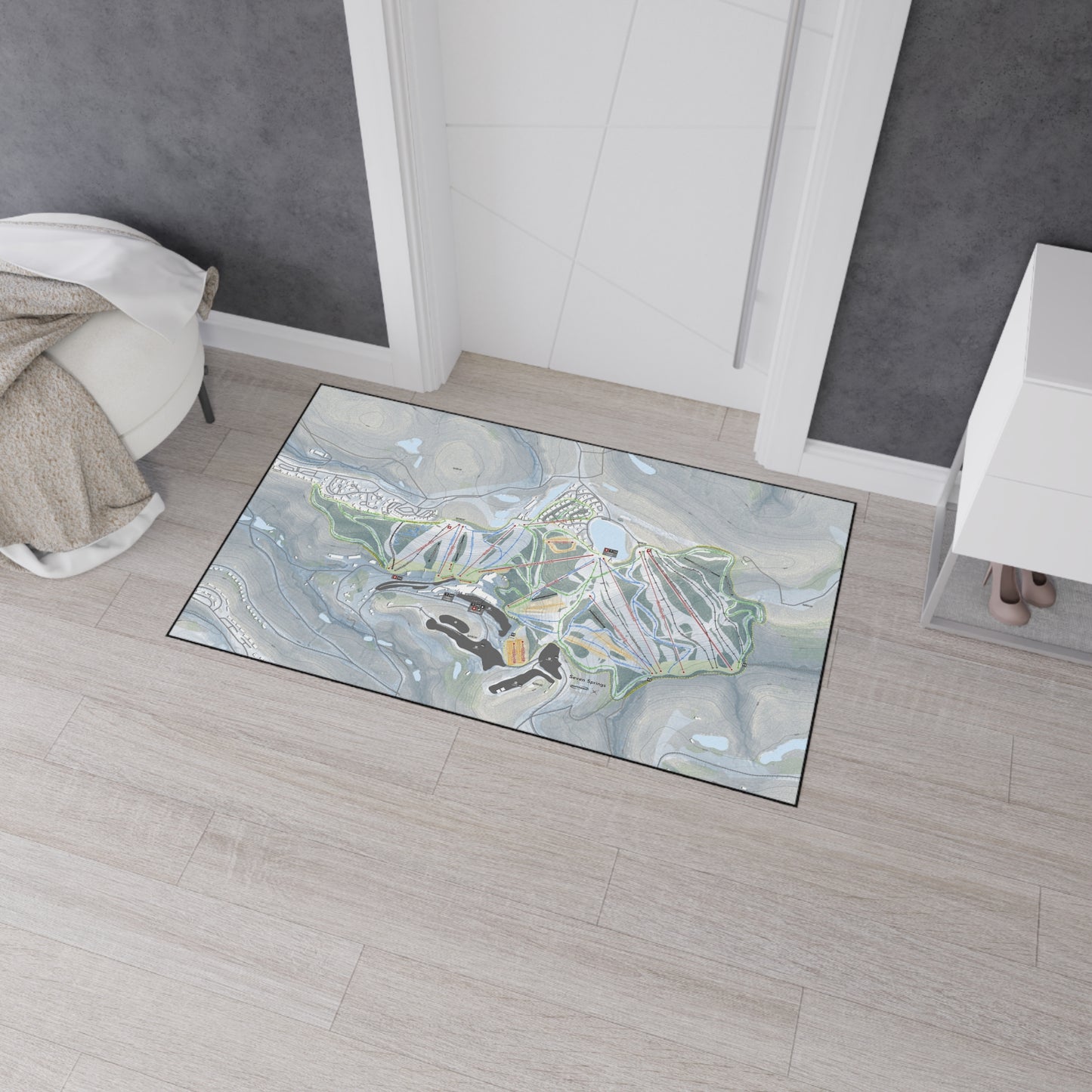 Seven Springs, Pennsylvania Ski Resort Map Heavy Duty Floor Mat