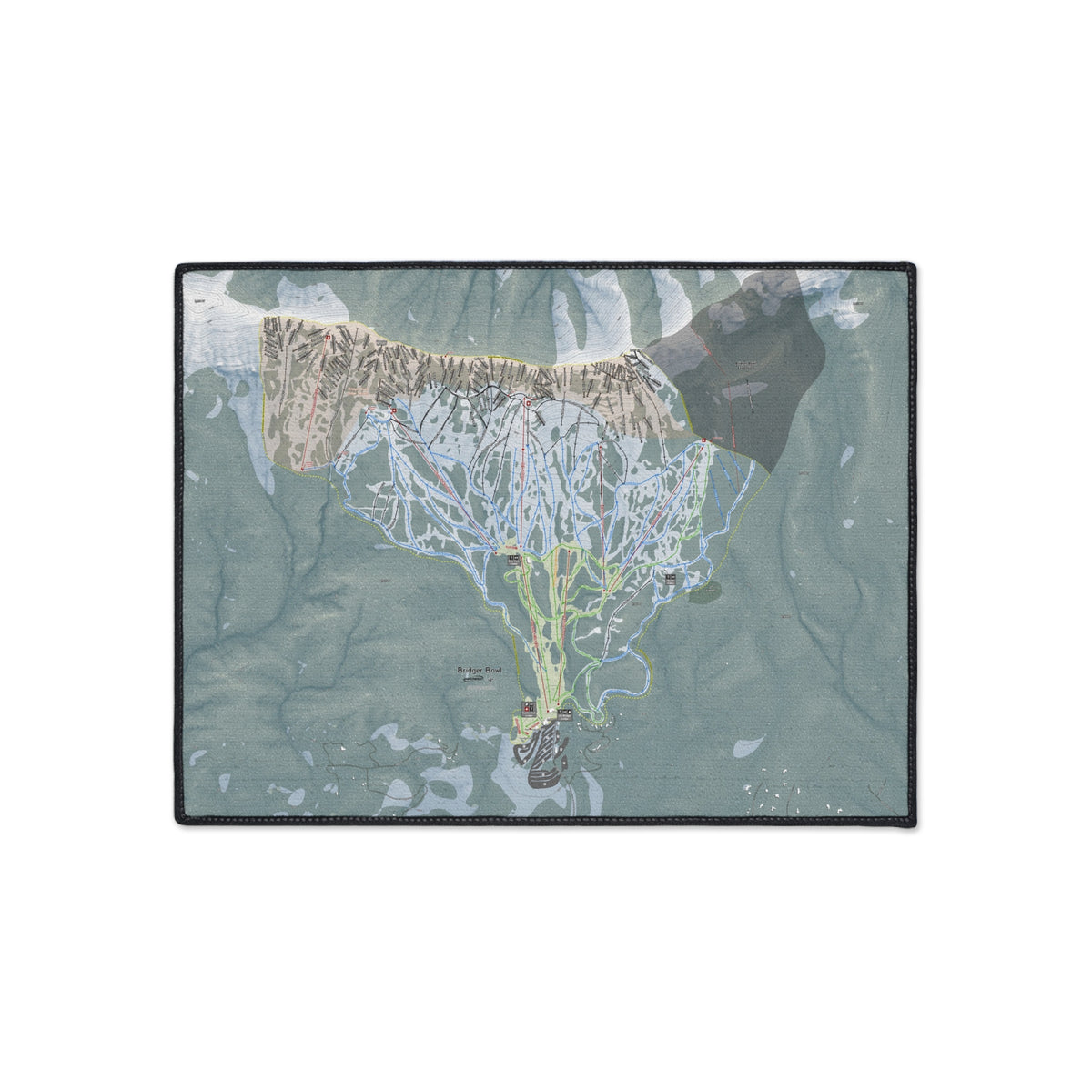 Bridger Bowl, Montana Ski Resort Map Heavy Duty Floor Mat