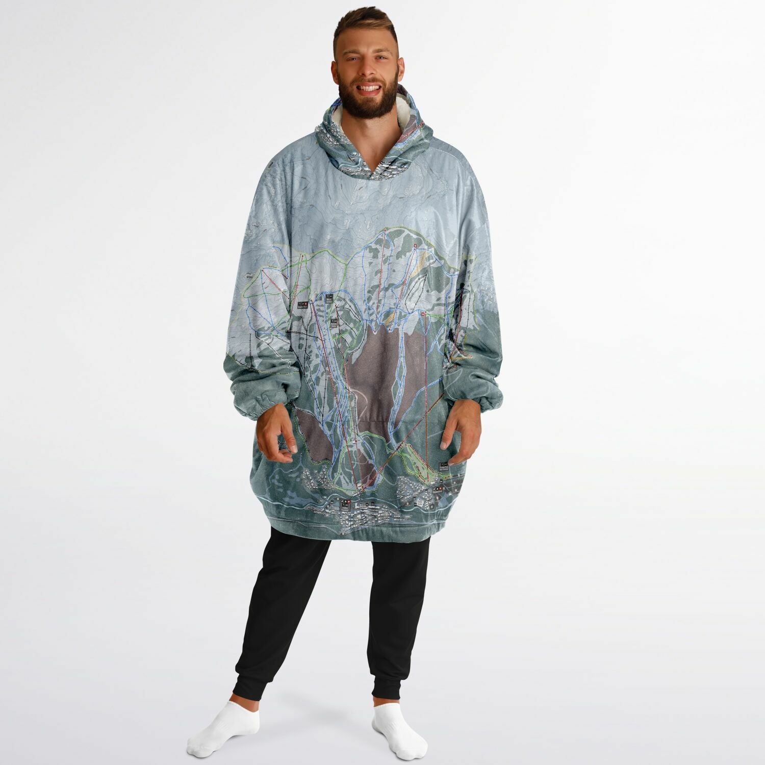 Thredbo, Australia Ski Trail Map - Snug Hoodie