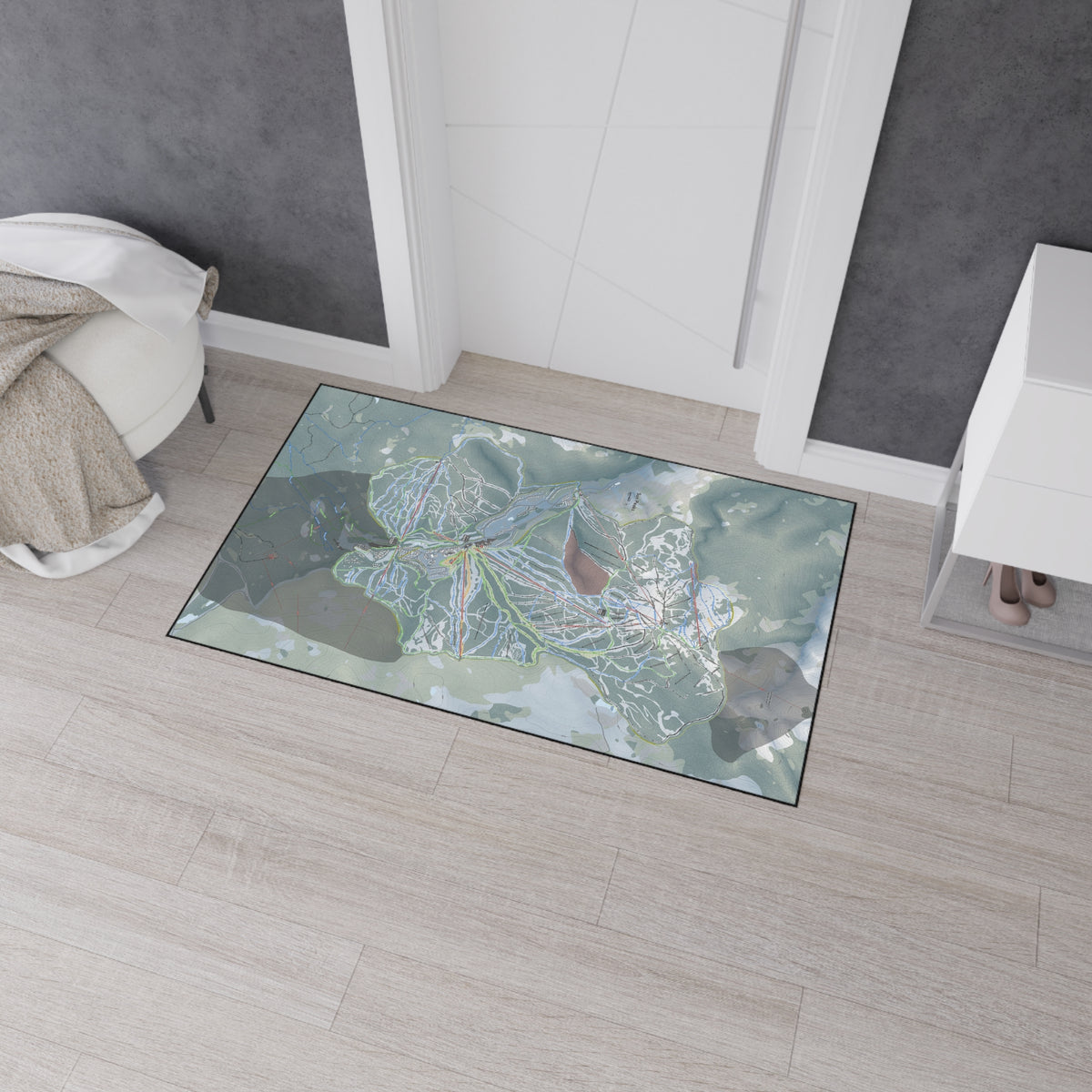 Sun Peaks, British Columbia Ski Resort Map Heavy Duty Floor Mat