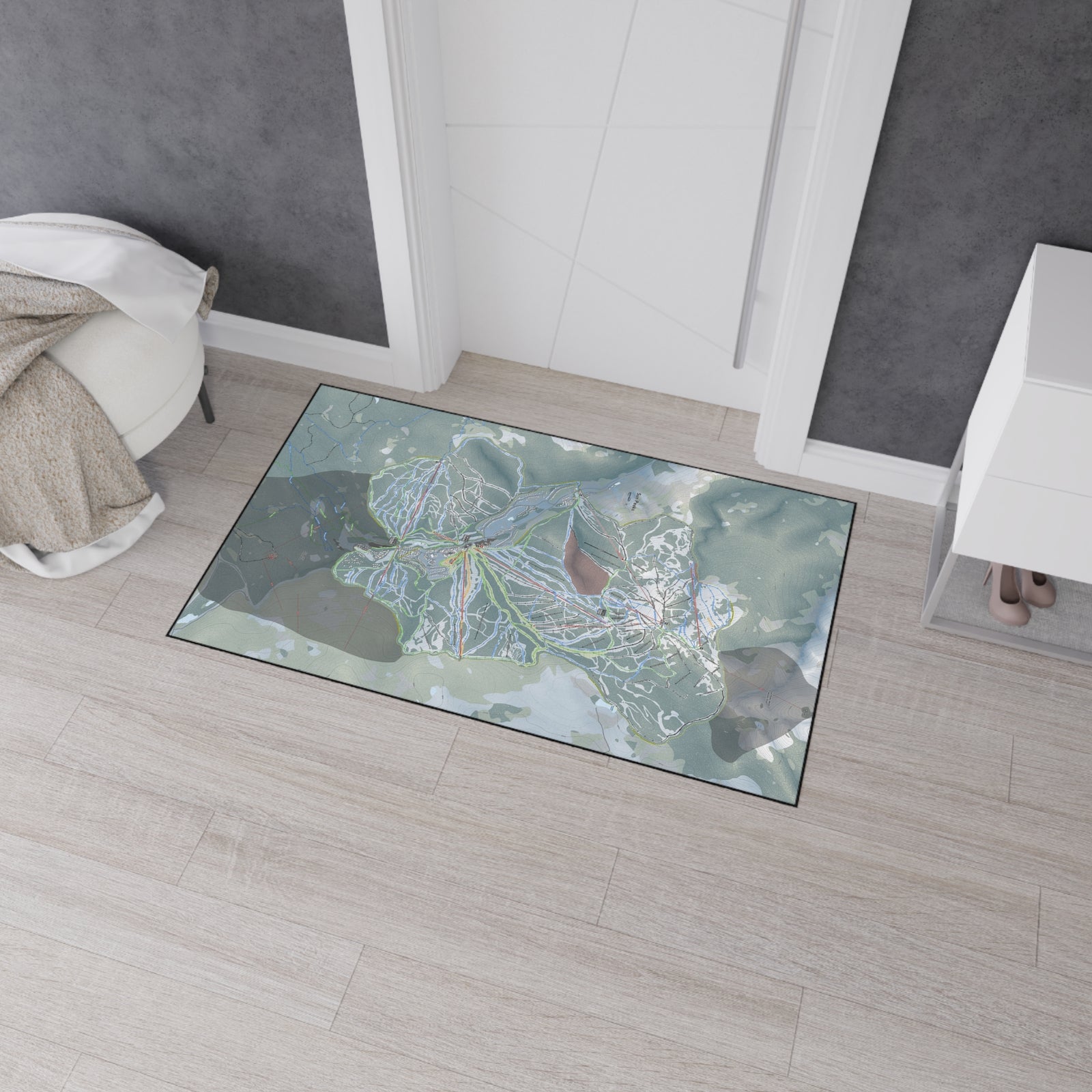 Sun Peaks, British Columbia Ski Resort Map Heavy Duty Floor Mat