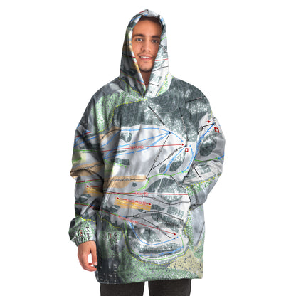 Mont Ripley, Michigan Ski Trail Map Snug Hoodie - Powderaddicts