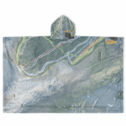 Ski Butternut, Massachusetts Ski Resort Map Flannel Blanket Poncho